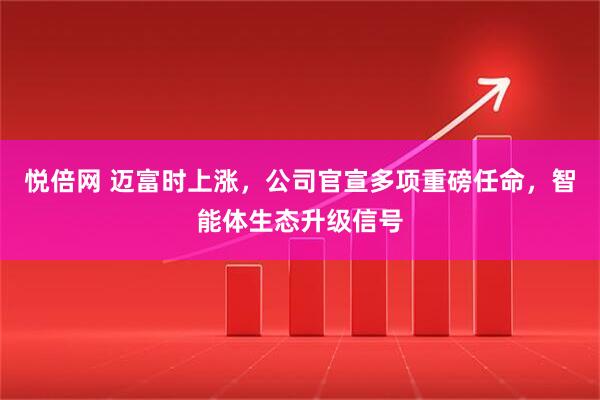 悦倍网 迈富时上涨，公司官宣多项重磅任命，智能体生态升级信号